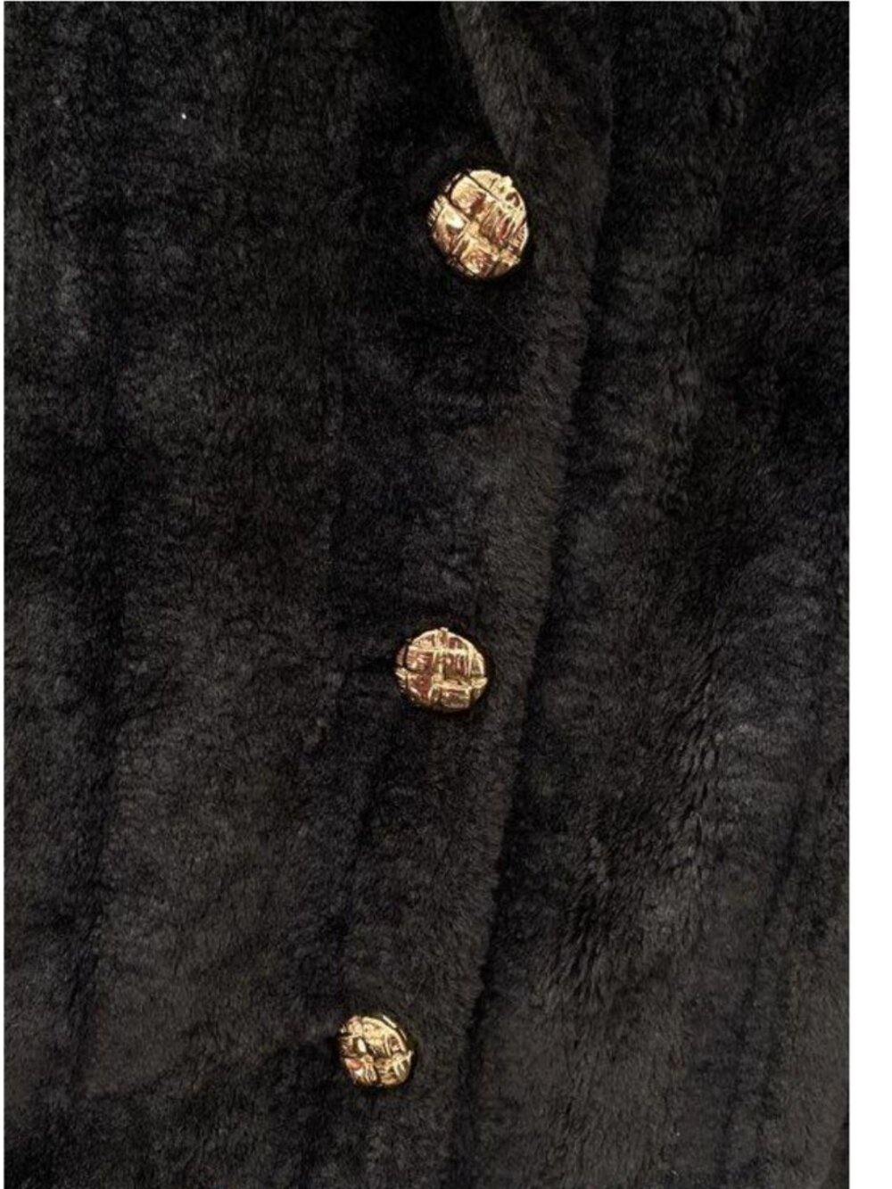 VTG Juicy Couture Archival Pink Tag Heavy Faux Fur Shawl Collar Coat M Black - Picture 6 of 7